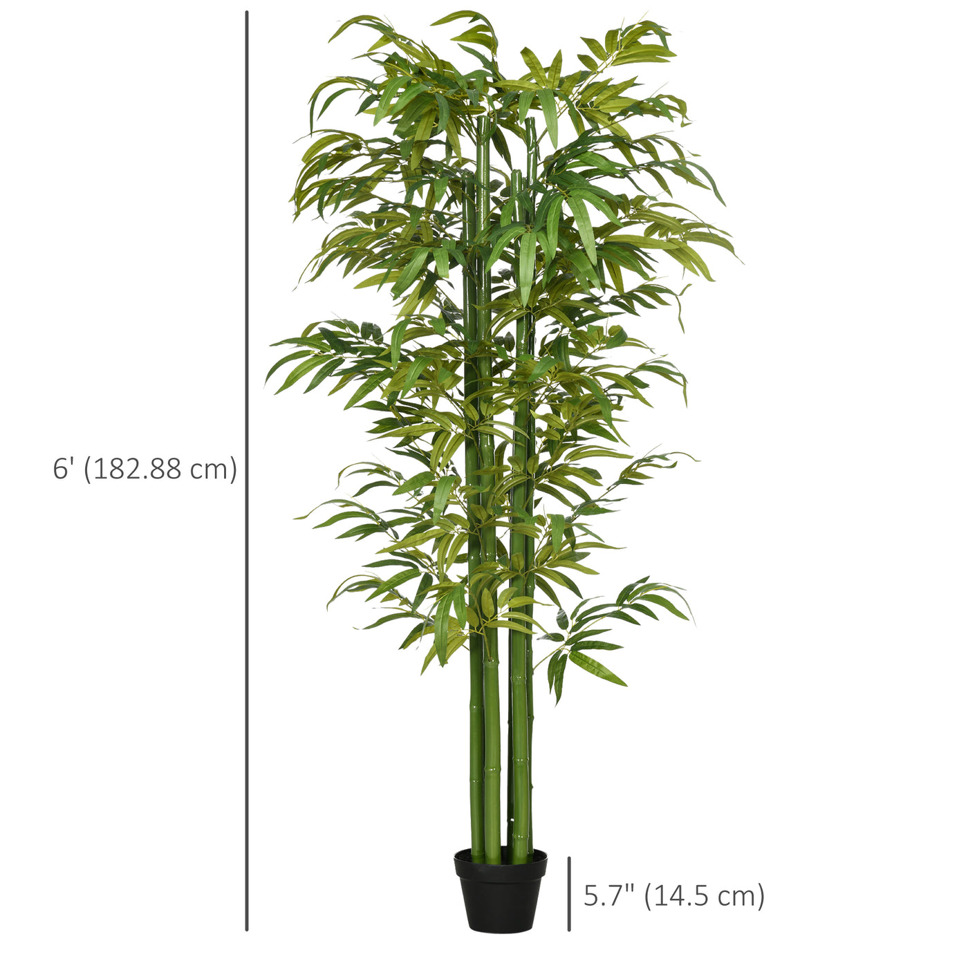 6 FT Artificial Tree Bamboo Tree Fake Plants in Pot for Home Office Living Room Decor, Green