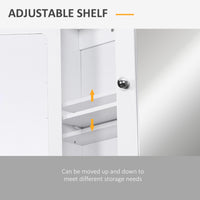 Medicine Cabinet, Wall-Mounted Bathroom Mirror Cabinet with Double Doors, Open Shelf, and Adjustable Shelf, Modern Bathroom Wall Cabinet, White