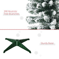 6ft Tall Pencil Artificial Christmas Tree, Holiday Décor with Snow Flocked Branches, Green