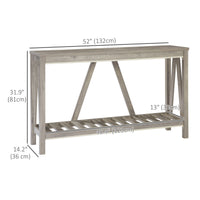 Farmhouse Entryway Table, Rustic Console Table with Storage Shelf for Living Room and Hallway, Distressed Grey
