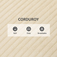 Corduroy Accent Chair Armchair with Wide Seat and Soft Padded Armrests for Reading, Bedroom, Beige