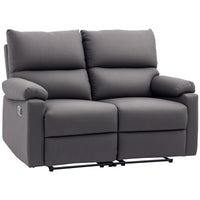 2 Seater Reclining Chair, Loveseat Recliner Sofa with Footrest and Split Backrest, Dark Grey