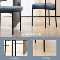 4 Pieces Kitchen Chairs, Modern Dining Chairs w/ Berber Fleece Upholstery and Steel Legs for Living Room, Grey