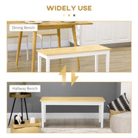40" Wood Dining Bench for 2 People, Wooden Bench Seat for Kitchen, Dining Room, Entryway, Natural