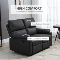 2 Seater Reclining Chair, Loveseat Recliner Sofa with Footrest and Split Backrest, Dark Grey