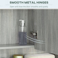 Wall Mounted Bathroom Medicine Cabinet with Mirror and Adjustable Shelves, Grey