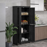 72" Freestanding Storage Cabinet, Kitchen Pantry Cabinet with Doors and Shelves for Dining Room, Black