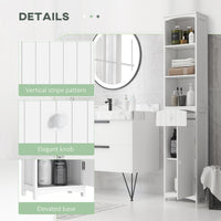 Tall Wooden Bathroom Cabinet Storage Organizer Kitchen Bedroom Decorative