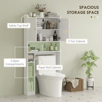 Farmhouse Over the Toilet Cabinet with Barn Doors, Over the Toilet Storage Cabinet with Adjustable Shelf, White