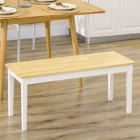 40" Wood Dining Bench for 2 People, Wooden Bench Seat for Kitchen, Dining Room, Entryway, Natural