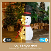 Light Up Snowman Yard Decoration, Lighted Snowman Christmas Decoration for Indoor and Outdoor, White
