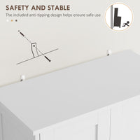 50.5" Kitchen Storage Cabinet, Modern Kitchen Pantry Cabinet with 4 Doors, Drawer, Adjustable Shelf, White