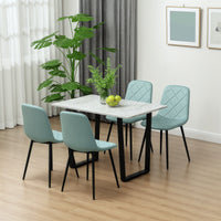 Dining Chairs Set of 4, Upholstered Dining Room Chairs with Steel Legs, Modern Kitchen Chair for Dining Room, Green