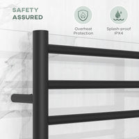 Wall Mounted Heated Towel Rack 10-Bar Electric Towel Warmer with Timer Adjustable Temperature Plug-in