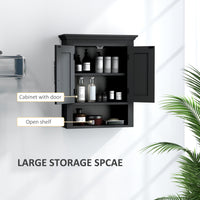 Bathroom Wall Cabinet, Medicine Cabinet, Toilet Storage Cabinet with Shelf for Living Room and Entryway, Black