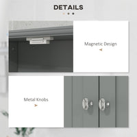 Bathroom Wall Cabinet with 2 Drawers, Modern Medicine Cabinet with 2 Doors and Open Shelf, Over the Toilet Storage Organizer for Living Room, Kitchen，20" x 7" x 26", Grey
