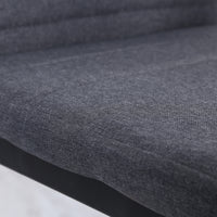 Modern Dining Chairs Set of 4, Upholstered Linen Fabric Kitchen Chairs with Channel Tufting and Metal Legs for Living Room, Dining Room, Bedroom, Grey
