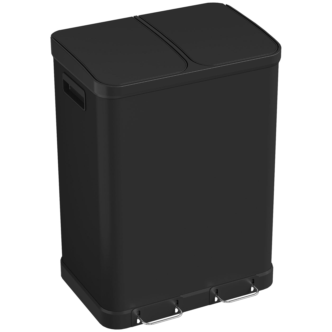 Kitchen Garbage Bin, 2 x 7.9 Gal (2 x 30 L) Trash Can, Soft-Close Garbage Can with Removable Inner Buckets, Black
