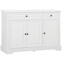 Modern Sideboard Cabinet, Buffet Cabinet with 2 Drawers and Adjustable Shelves, Buffets Tables for Dining Room, White