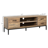 TV Stand for TV up to 50 Inches, TV Cabinet with Door, Open Storage and Drawers, TV Table with Steel Legs, Coffee