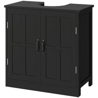 edestal Under Sink Cabinet, Bathroom Vanity Cabinet Storage with Double Doors and Adjustable Shelf, Black