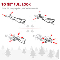 7.5 Feet Christmas Tree Prelit Artificial Snow Flocked with Warm White LED Light, Holiday Home Xmas Decoration, Green White
