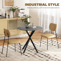 31.5" Industrial Round Dining Table - Distressed Grey