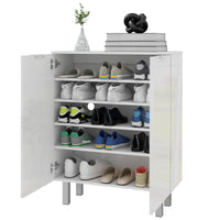 Shoe Cabinet, Shoe Storage Cabinet with Soft-Close Hinges and Adjustable Shelves, Holds 15-20 Pairs, High Gloss White