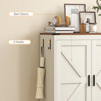 5-Tier Shoe Storage Cabinet for 15 Pairs, Freestanding Farmhouse Shoe Cabinet, White
