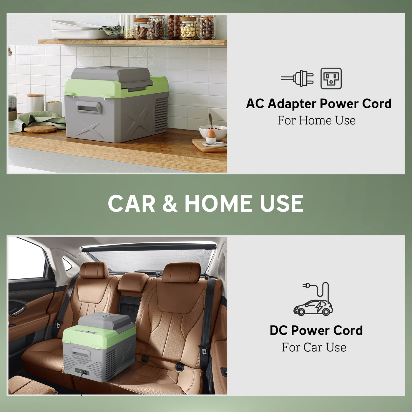 12 Volt Car Refrigerator, 12QT Car Fridge Electric Cooler, 12/24V DC and 110-240V AC, -4℉~68℉, Portable Refrigerator