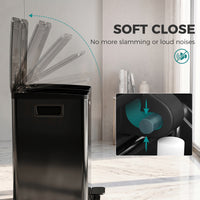 Garbage Bin, Soft-Close Trash Can with Foot Pedal, 2x5 Gal (2x20 L) Garbage Can with Removable Inner Buckets, Black