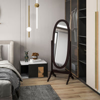 Floor Standing Mirror Full Length Mirror with Adjustable Angle Oval Frame for Dressing Room Bedroom Living Room Coffee