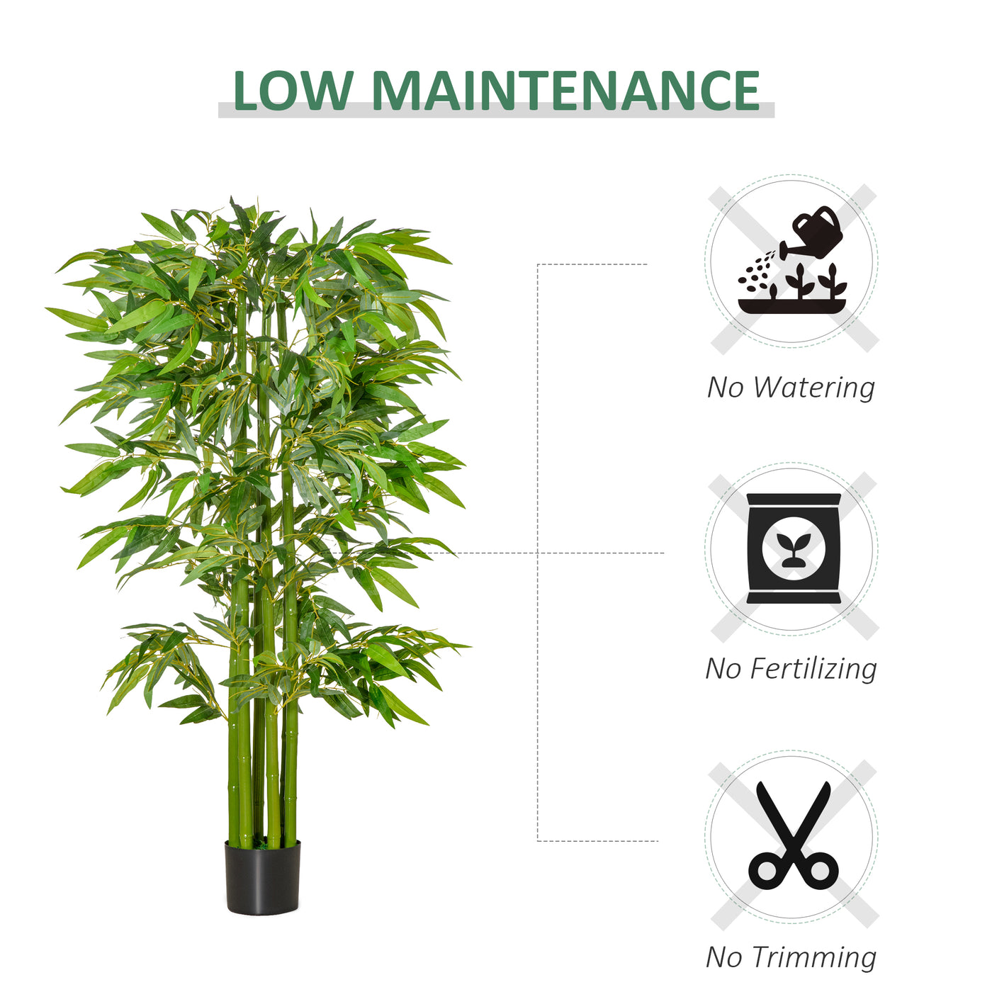 5.3ft Artificial Tree, Indoor Fake Bamboo with Pot, for Home, Office, and Living Room Decor