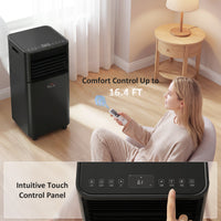 10000 BTU Portable Air Conditioner with Fan & Dehumidifier Mode, Quiet AC Unit with Remote Control, 24-Hour Timer, Black