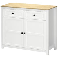 Sideboard, Modern Kitchen Storage Cabinet with Drawers and Adjustable Shelf, for Living Room and Entryway, White