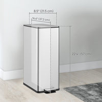 5.3 gal/20 L Stainless Steel Kitchen Garbage Can with Soft-close Lid, Foot Pedal, Fingerprint-Proof, Silver