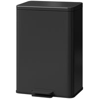 Garbage Bin, Soft-Close Trash Can with Foot Pedal, 5 Gallon (20 L) Garbage Can with Removable Inner Bucket, Matte Black