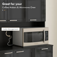 71" Kitchen Pantry Storage Cabinet, Storage Buffet with Hutch, Adjustable Shelves for Living Room, High Gloss Black