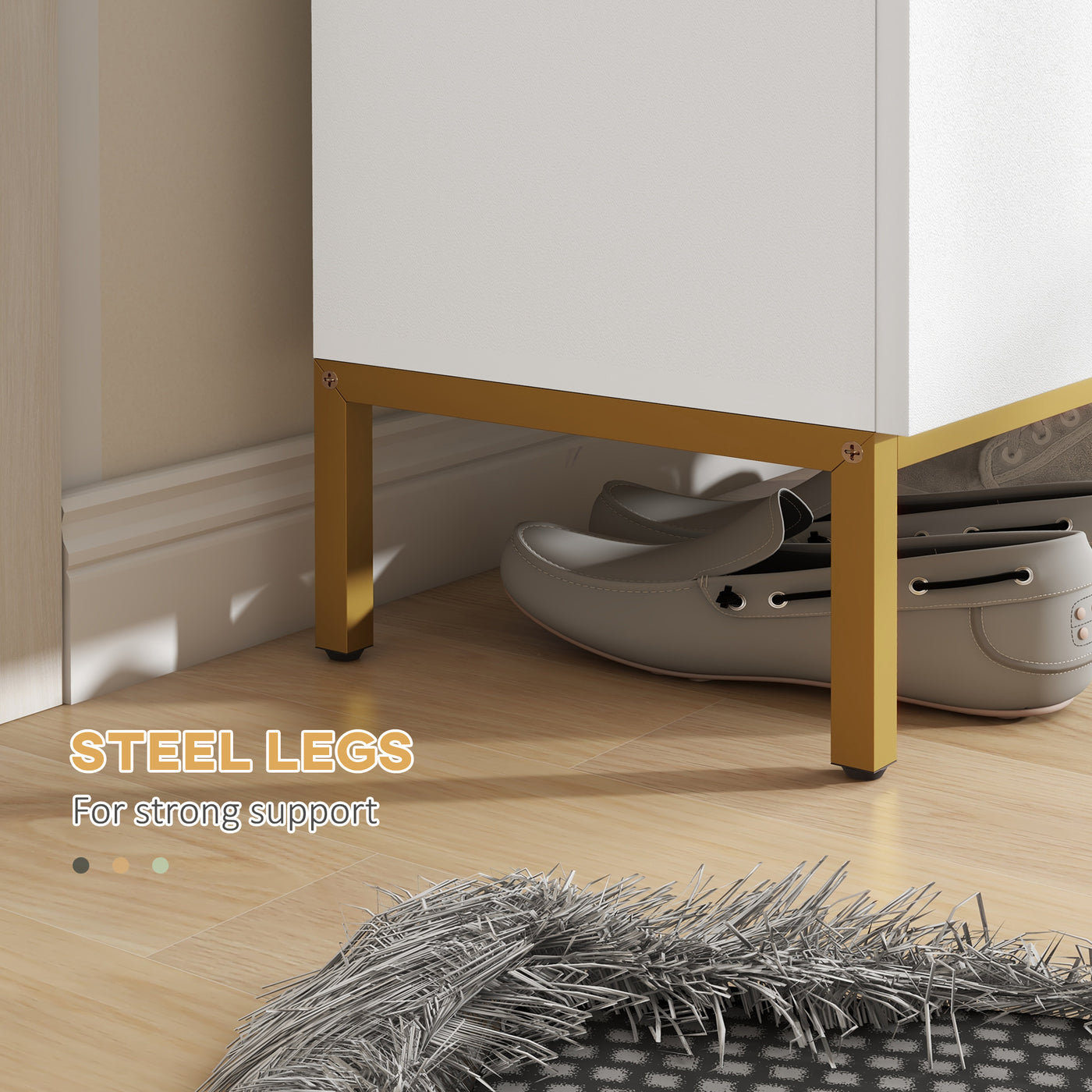 Shoe Storage Cabinet with Adjustable Shelves and Soft-Close Hinges, for 15-20 Pairs of Shoes, White