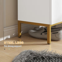 Shoe Storage Cabinet with Adjustable Shelves and Soft-Close Hinges, for 15-20 Pairs of Shoes, White