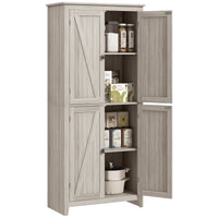 72" Freestanding Storage Cabinet, Kitchen Pantry Cabinet with Doors and Shelves for Dining Room, Grey