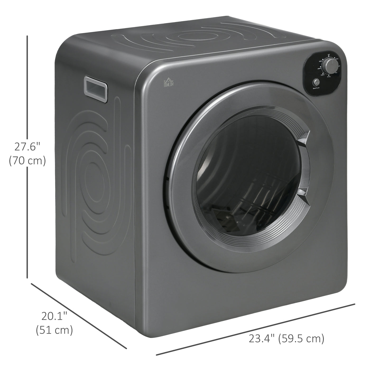 Compact Laundry Dryer Machine, 1300W, 3.22 Cu. Ft. Electric Portable Clothes Dryer with 7 Drying Modes for Apartment or Dorm, Grey