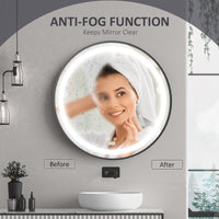LED Bathroom Mirror for Vanity, Dimmable Lighted Anti Fog Wall Mirror with 3 Temperature Colors, Plug-in, 28 Inch