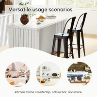 Swivel PU Leather Barstools Set of 2 Adjustable Bar Stools with Footrest Back for Kitchen Counter Dining Room Grey