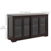 Modern Kitchen Sideboard, Stackable Storage Cabinet, Sliding Glass Door Console, Cupboard Serving Buffet for Kitchen & Dining Room, Coffee