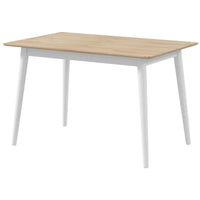 47" x 30" Dining Table, Farmhouse Dining Room Table with Pine Wood Frame, Space Saving Kitchen Table, Natural