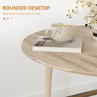 Folding Dining Table, Round Drop Leaf Kitchen Table for Small Spaces with Wood Legs, Oak