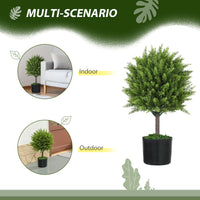 Decorative Artificial Plants, Cedar Topiary Trees in Pots, Fake Plants for Home Indoor outdoor Decor, Green