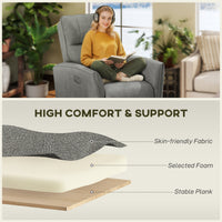 Power Recliner Chair, Dyed Fabric (Like Leathaire) Upholstered Recliner Chair with USB Ports, Footrest, Grey