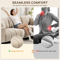 Sectional Couch with Integrated Seat, 3 Seater L-Shaped Sofa with Changeable Chaise, Spring Cushion, 2 Pillows, Beige